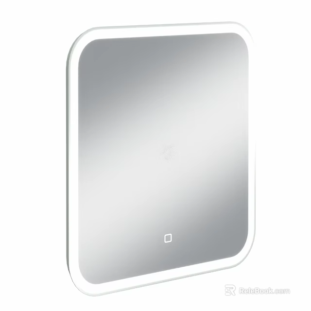Sleek Modern Square Mirror With White Frame For Contemporary Home Wall Decor 3d model 