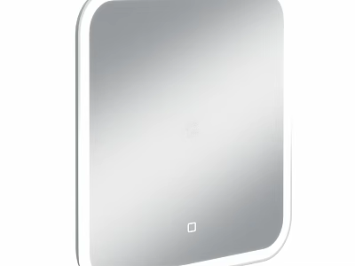 Sleek Modern Square Mirror With White Frame For Contemporary Home Wall Decor 3d model