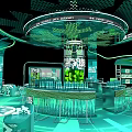 Digital Twin Smart City 3D Model Circular Structure With IoT Data Center Green Tech Elements