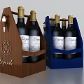 Elegant Legende Wine Bottles Arranged In Wooden And Blue Wine Storage Racks