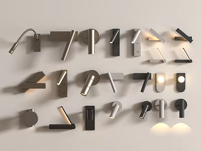 Modern Wall Lamps Featuring Different Designs Various Shapes And Wall Mounted Styles 3d model