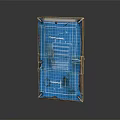 Detailed Blue Grid Pattern Structured Design Frame With Reflective Base 3d model