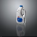 White Plastic Laundry Bottle with Blue Cap Red Logo Life Label and Blue Wave Design