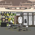 Modern clothing store clothes hanger model clothing display rack display cabinet display counter 3d model