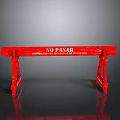 Red NO PASAR Prohibition Sign With Metal Stand And Bold Lettering