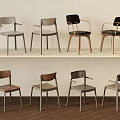 Modern Single Chair Collection With Various Styles Wooden Metal Frames And Colors
