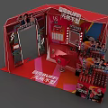 CHANDO Brand Commercial Display Booth With Red Design And Product Show Area