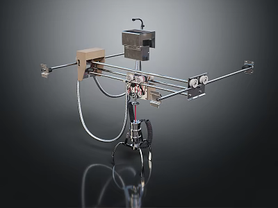 Amusement Equipment Metal Structure With Multiple Bars And Mechanical Components Design 3d model