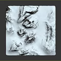 Detailed Snowy Mountain Terrain Model Featuring Multiple Peaks And Ridges