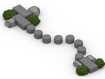 Modern Stone Pier Landscape Pier 3d model