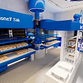 Honey Talk Dessert Shop Modern Exterior With Blue Sign And Entrance Design