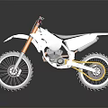 White Dirt Bike Featuring Modern Design Black Seat Orange Forks And Black Tires 3D Render