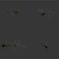 Artificial Leafless Tree Scenery Components With Green Roots For Decorative Models