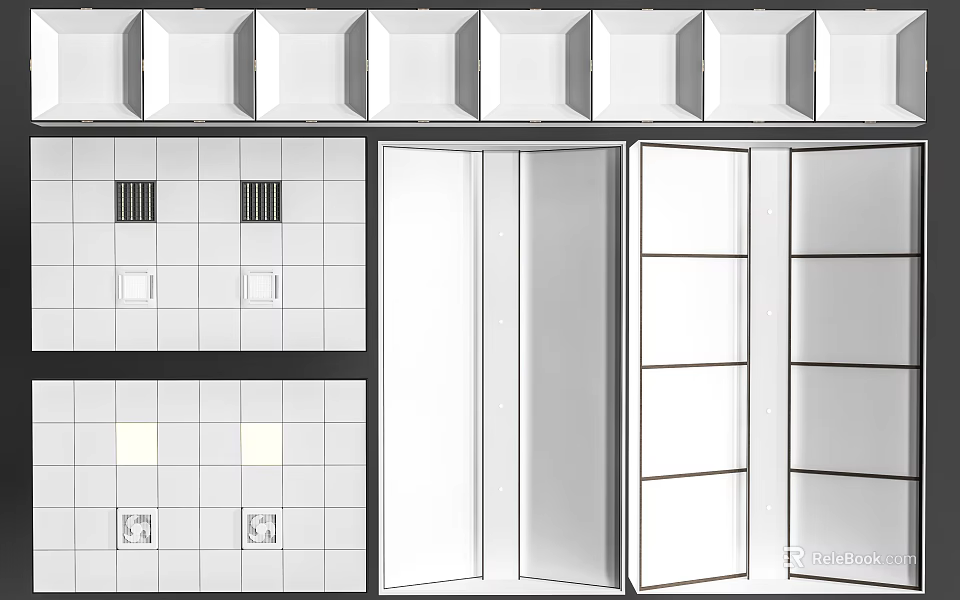 Modern Minimalist Ceiling Design With Modular Panels And Recessed Lighting Features 3d model