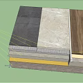 Building Component Section View With Layered Structure And Material Layers 3d model