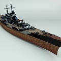 Vintage Rusted Battleship Hull Design With Main Turrets And Weathered Deck