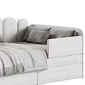 Modern Soft Upholstered Kids Bed With Safety Guardrail Multiple Color Options For Cozy Children Bedroom