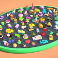 Colorful Toy Cars With Various Playful Toys In A Fun Collection Display Setup