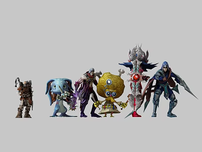 Diverse Game and Movie Character Figurines With Unique Designs and Detailed Features 3d model