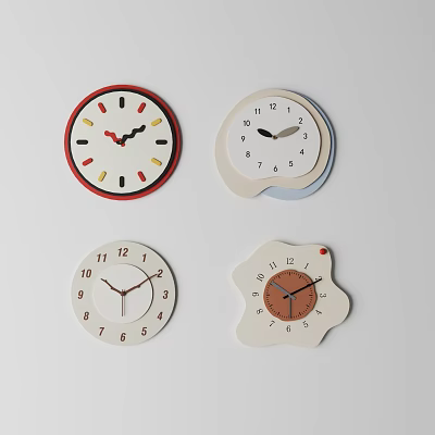 Assorted Clocks With Various Designs And Colorful Dials For Home Decor 3d model