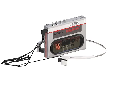 Sony Walkman Retro Portable Cassette Player With Headphones And Digital Audio 3d model