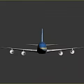 Boeing United States of America Airplane with White Blue Livery Four Engines Model
