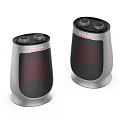 SEVNO Silver Gray Electric Heaters With Top Knobs And Red Heating Elements Black Grilles
