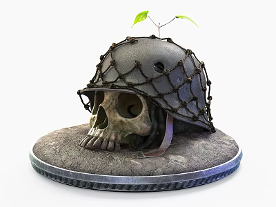 Modern Skull Hole Skull Helmet 3d model