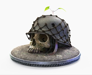 Modern Skull Hole Skull Helmet 3d model