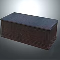 Dark Wooden Office Desk With Carved Decorative Panels And Solid Structure 3d model