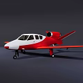 Stylish Red And White Airplane With Streamlined Design 3d model