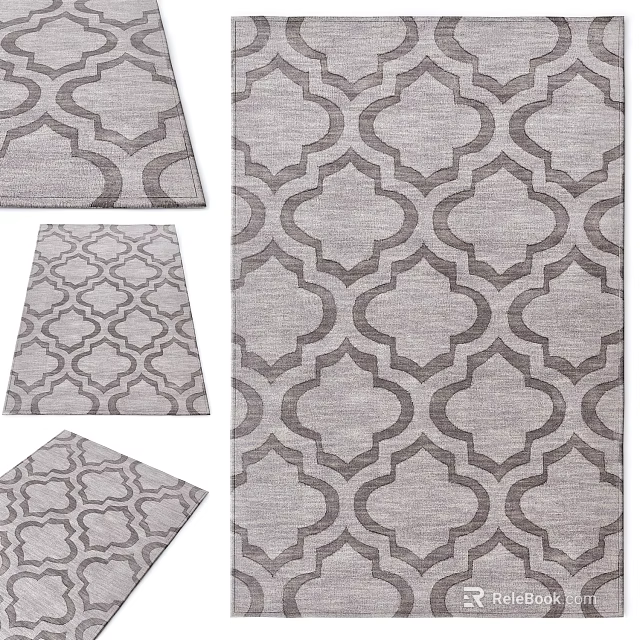 Square Rugs With Geometric Patterns In Gray Tones For Modern Home Decor 3d model
