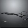 Stainless Steel Hardware Scissors With Modern Silver Design And Sharp Blades 3d model