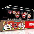 Commercial Equipment Retail Stall With Wooden Structure Cartoon Decorations And Product Displays