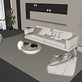 Sofa coffee table combination 3d model
