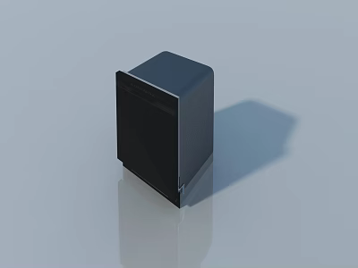 Black Modern Cabinet With Hinged Door And Sleek Surface Design 3d model