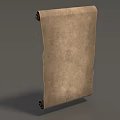 Ancient Scroll With Historical Manuscript And Old Vintage Text Design 3d model