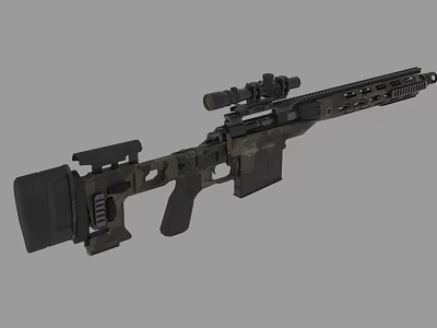 Modern Sniper Gun Camouflage Gun Assault Rifle Submachine Gun Sniper Military Weapon 3d model