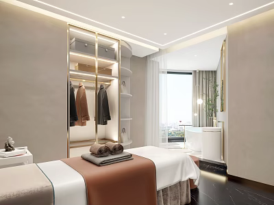Modern Beauty Hair Salon Interior With Styling Stations And Beauty Tools 3d model