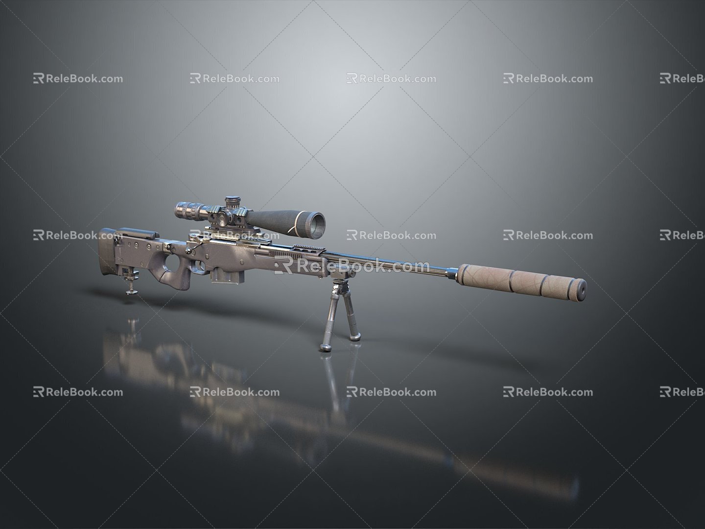 Sniper rifle sight sniper rifle sci-fi sniper rifle semi-automatic rifle combat rifle 3d model