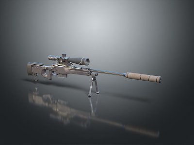 Sniper rifle sight sniper rifle sci-fi sniper rifle semi-automatic rifle combat rifle 3d model