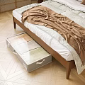 Light Colored Fabric Storage Baskets with Handles for Organizing Under Bed in Bedroom