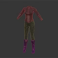Stylish Black Fitted Full Length Bodysuit With High Boots Modern Outfit Design