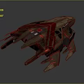 Futuristic Sci Fi Spaceship With Sharp Edges Red Accents And Glowing Details