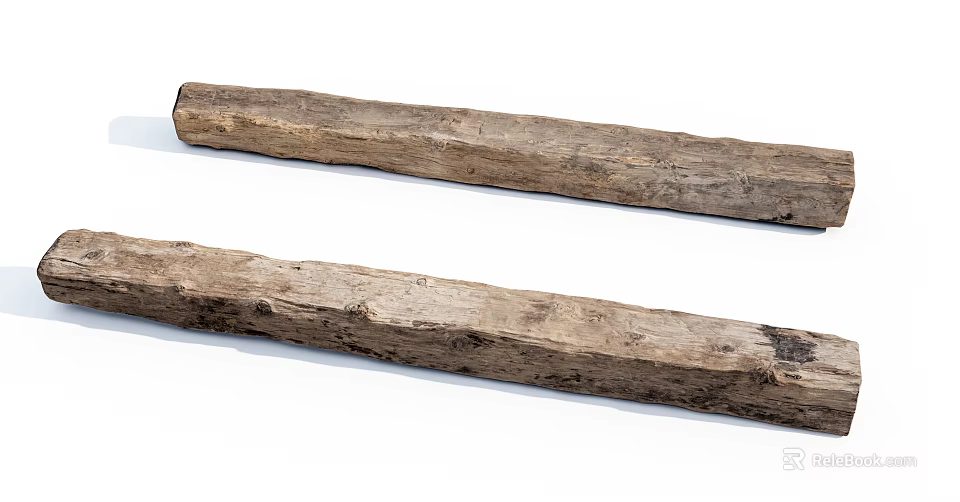 Long Rustic Stone Wood Logs with Natural Texture for Decorative Use 3d model 