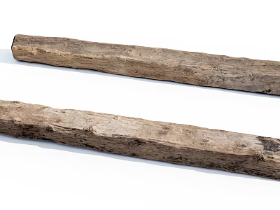 Long Rustic Stone Wood Logs with Natural Texture for Decorative Use 3d model