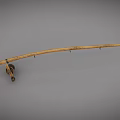 Classic Handcrafted Wooden Fishing Rod With Vintage Reel And Wrapped Handle