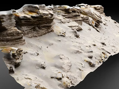 Natural Weathered Rock Landscape With Layered Formations And Eroded Surfaces 3d model