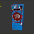 Modern Blue Front Loading Washing Machine With Control Panel For Daily Use 3d model