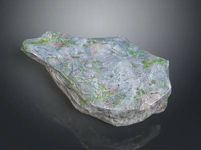 Wood And Stone Natural Decorative Material With Irregular Shape Green Veins And Textured Surface 3d model